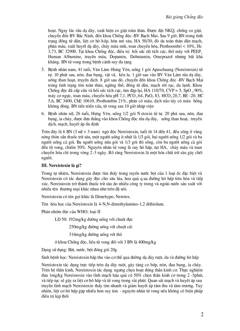 image for page Chống độc Bài giảng điều trị ngộ độc