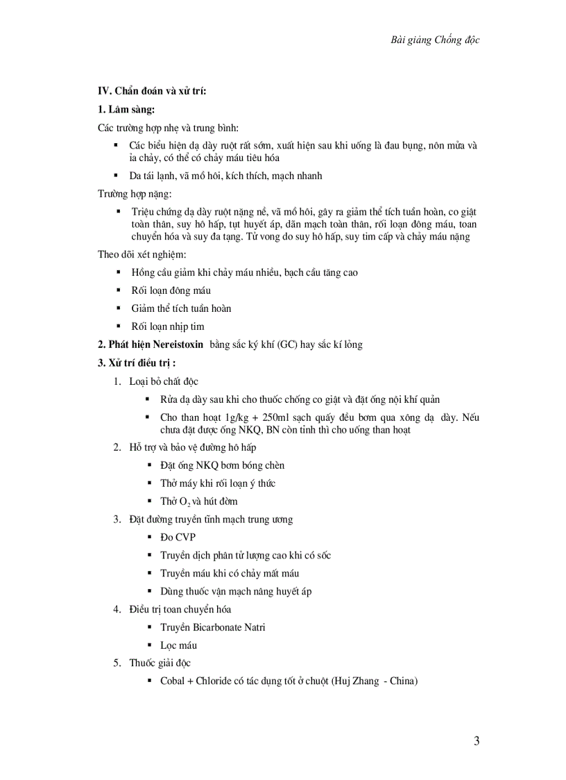 image for page Chống độc Bài giảng điều trị ngộ độc
