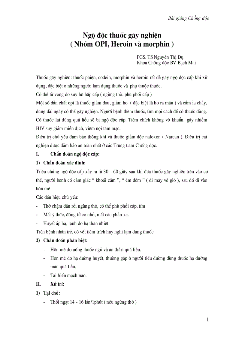 image for page Chống độc Bài giảng điều trị ngộ độc