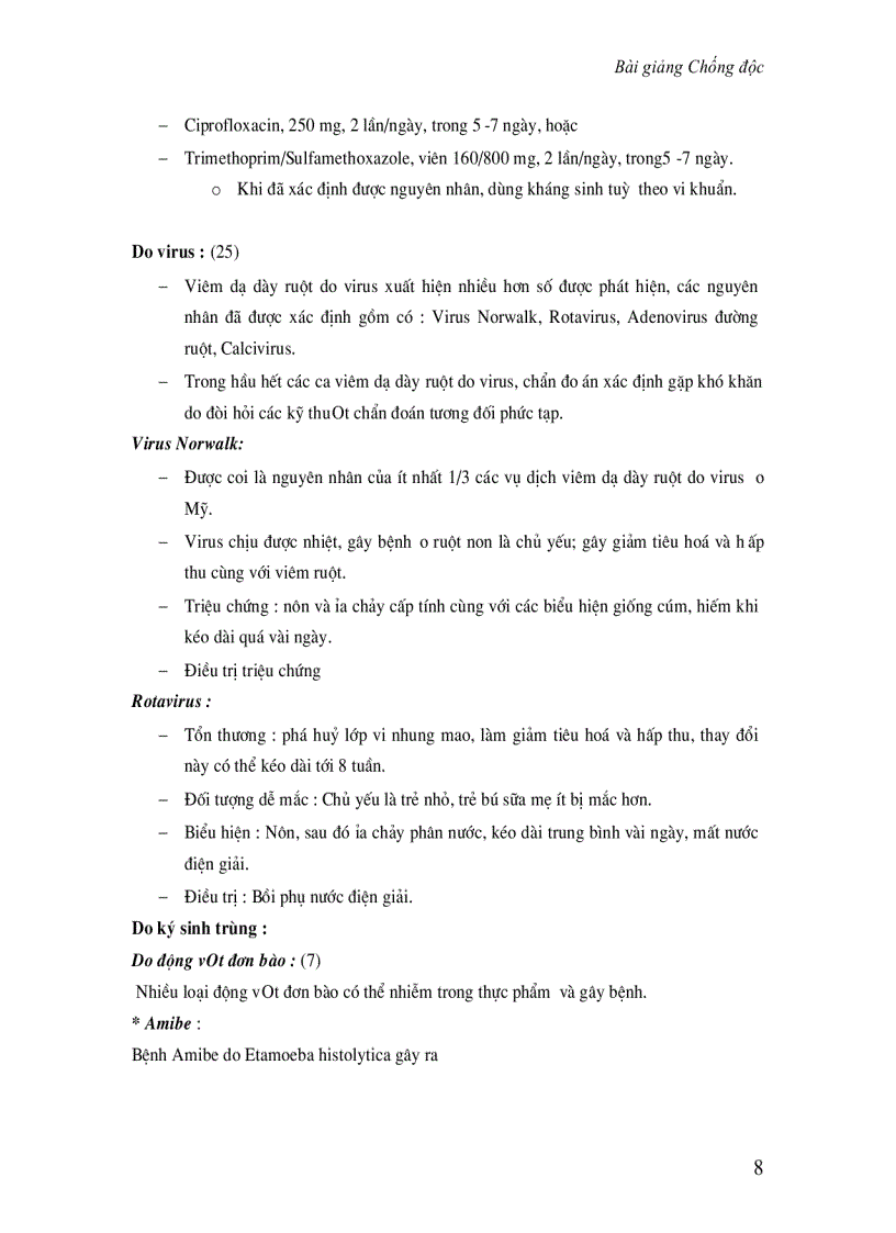 image for page Chống độc Bài giảng điều trị ngộ độc