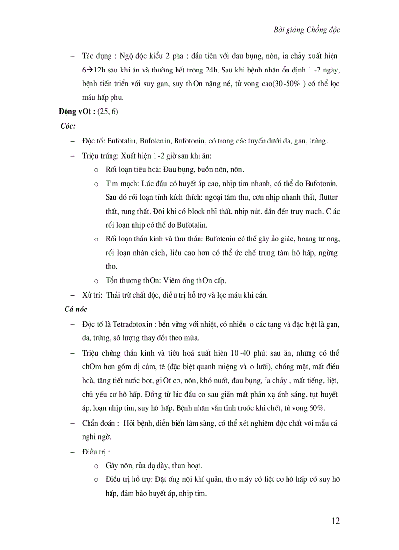 image for page Chống độc Bài giảng điều trị ngộ độc