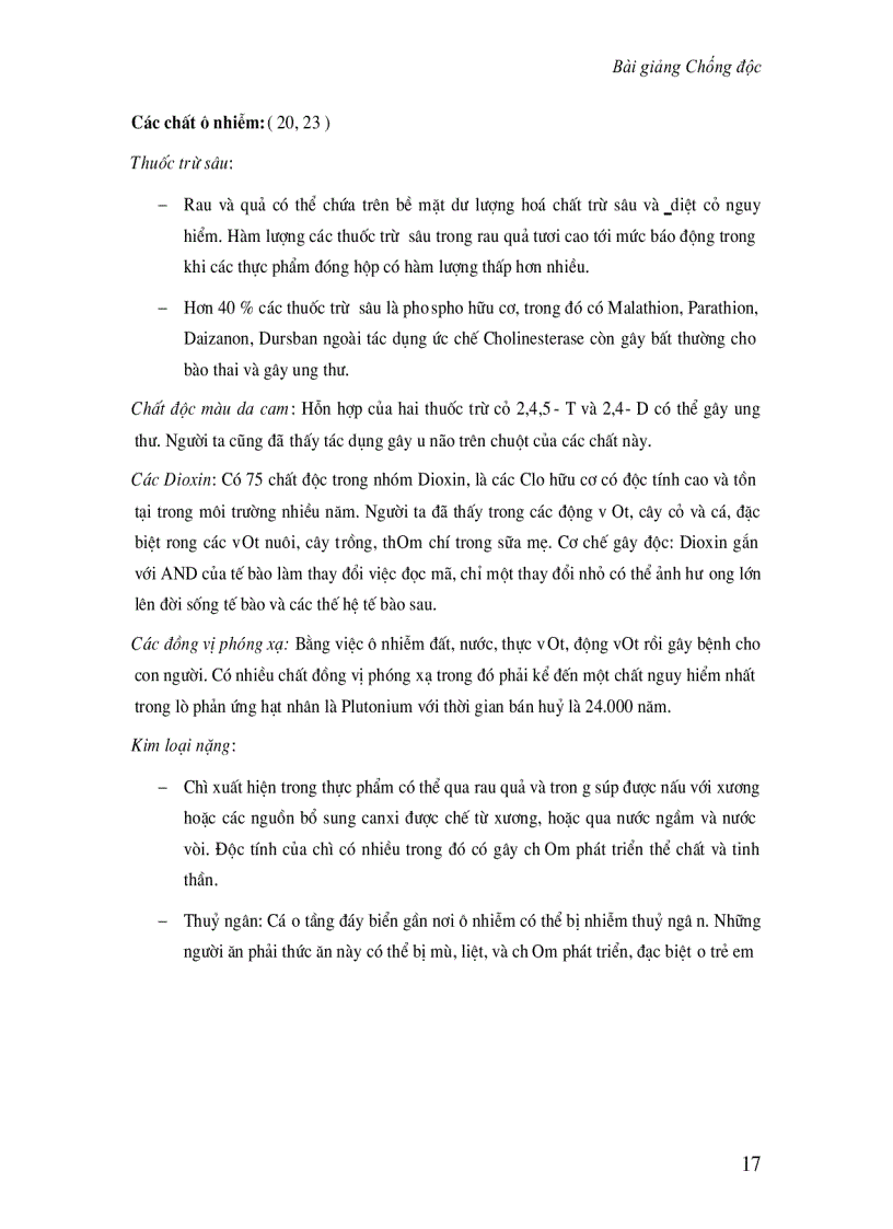 image for page Chống độc Bài giảng điều trị ngộ độc