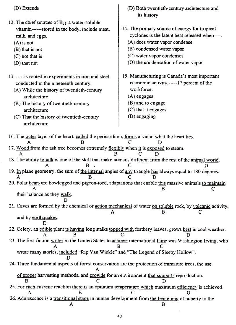 image for page Đề thi TOEFL tháng 10 năm 2000 Ebook