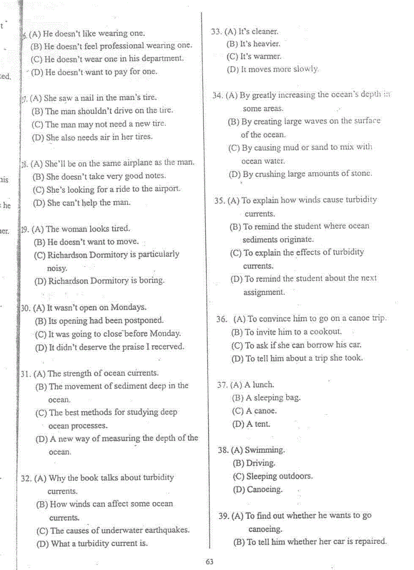 Đề thi TOEFL tháng 01 năm 2001 Ebook