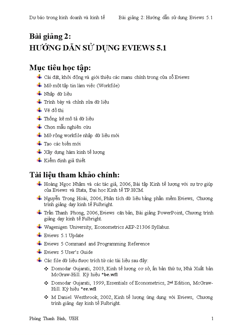 image for page Hướng dẫn sử dụng Eviews 5 1
