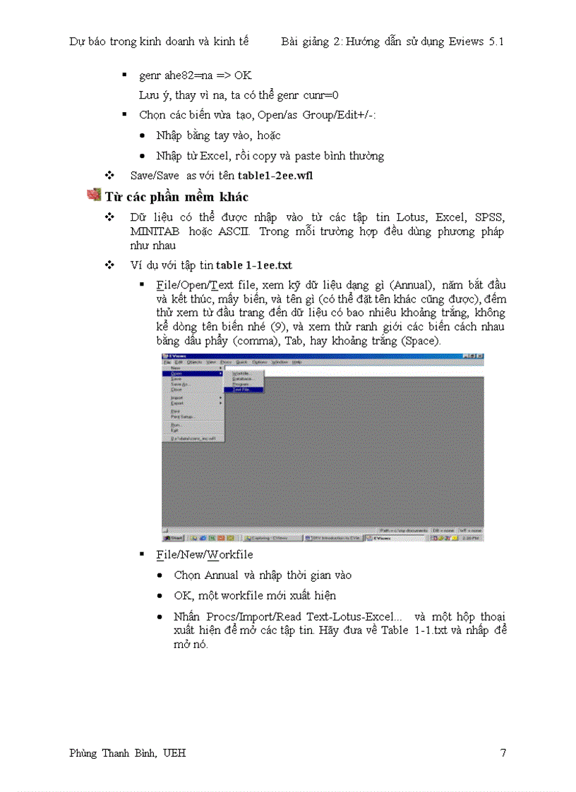 image for page Hướng dẫn sử dụng Eviews 5 1