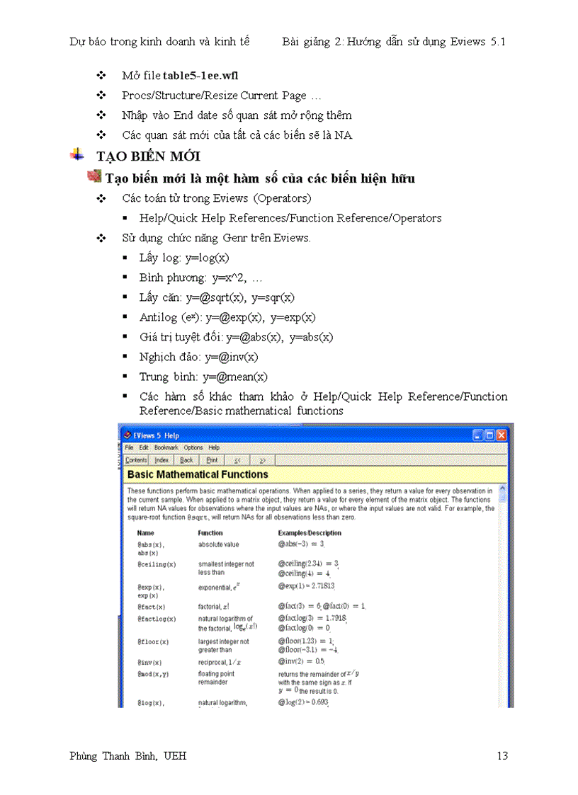 image for page Hướng dẫn sử dụng Eviews 5 1