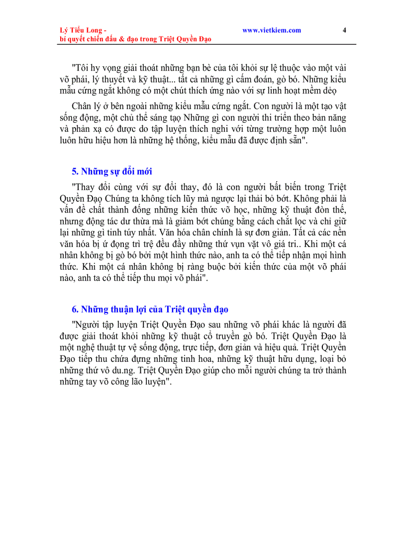 image for page Lý Tiểu Long Bí quyết chiến đấu đạo trong Triệt Quyền Đạo