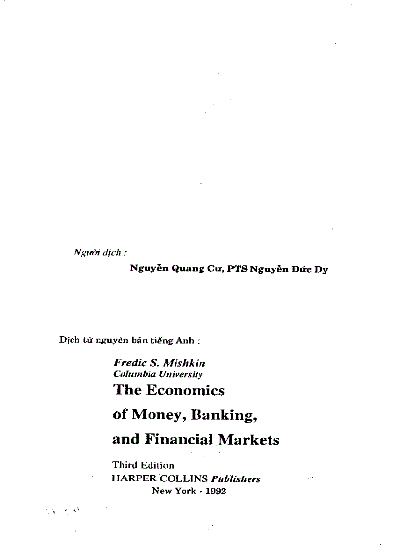 Tiền tệ ngân hàng và thị trường tài chính