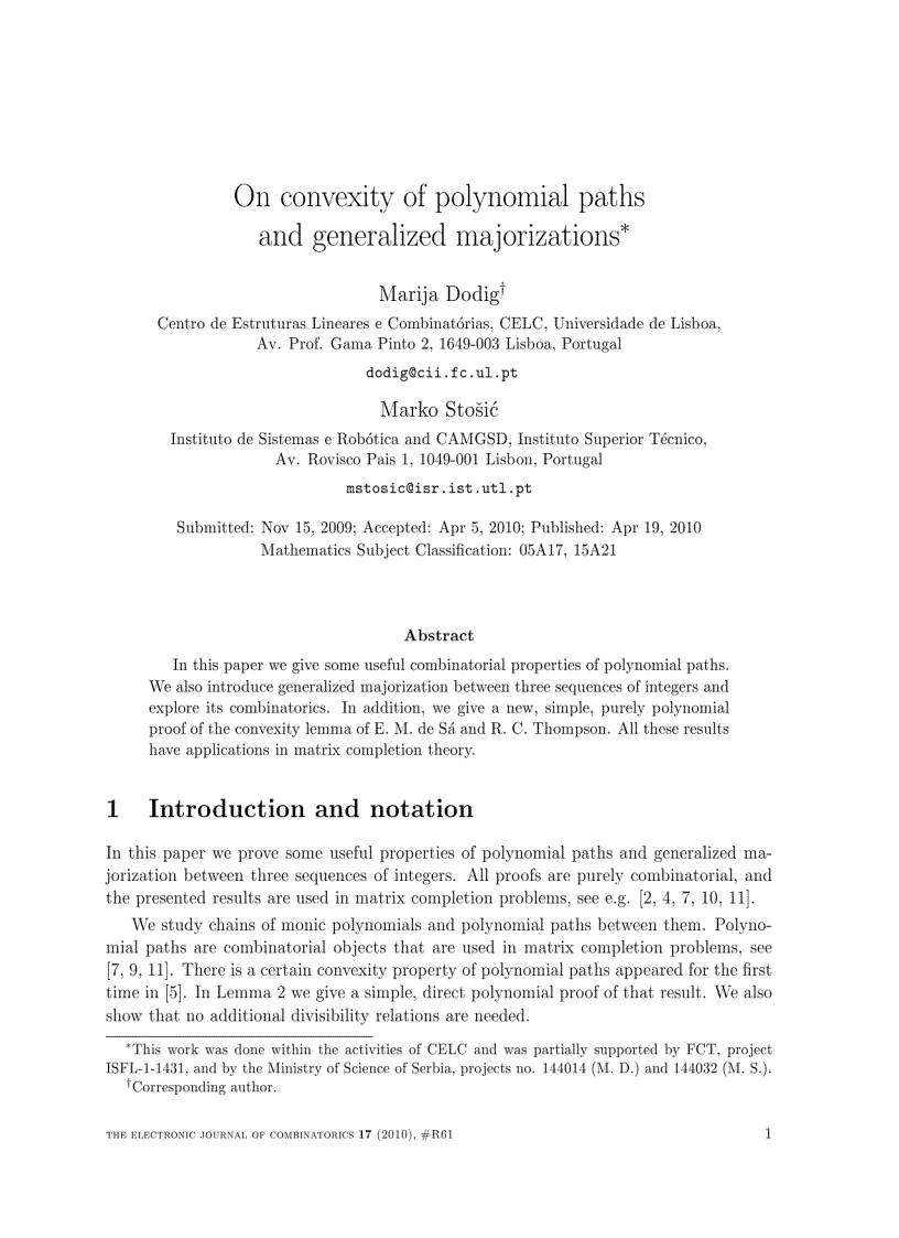 image for page On convexity of polynomial paths and generalized majorizations
