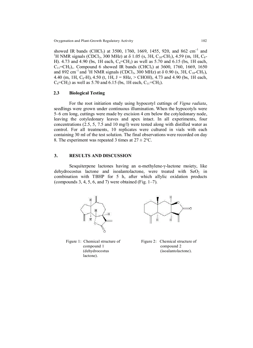 image for page Selective Oxygenation and Plant Growth Regulatory Activity of Sesquiterpene Lactones