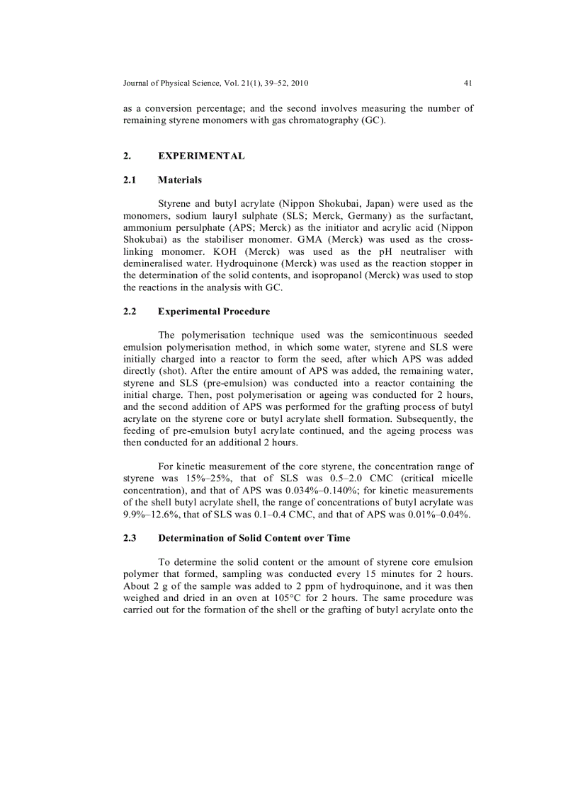 image for page The Kinetics and Mechanism of the Core shell Styrene butyl Acrylate Polymerisation