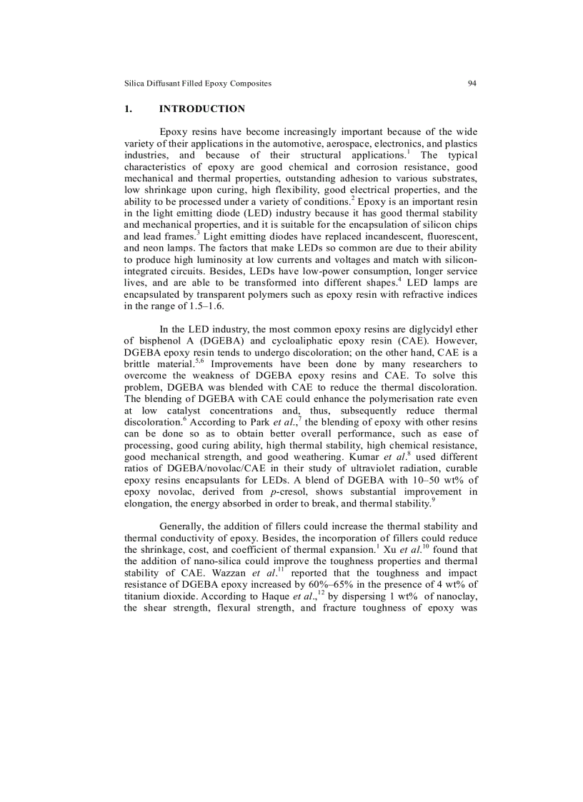 image for page Thermo mechanical and Light Transmittance of Silica Diffusant Filled Epoxy Composites