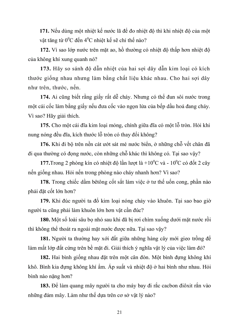 image for page Tuyển tập câu hỏi định tính vật lý hay