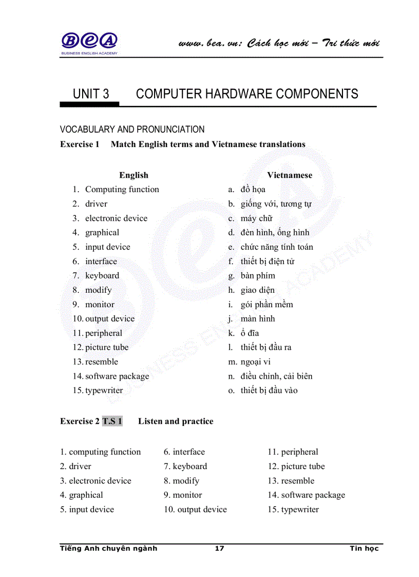 image for page Tiếng Anh chuyên ngành Tin học