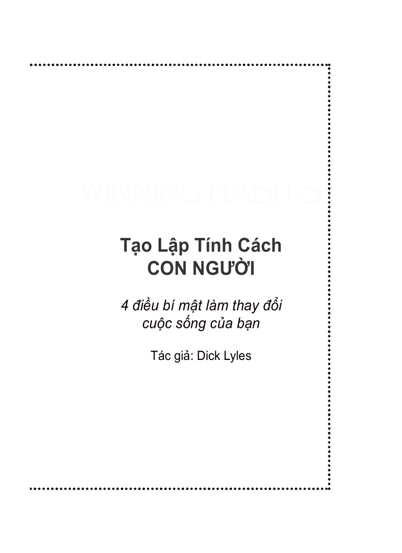 image for page Tạo lập tính cách con người