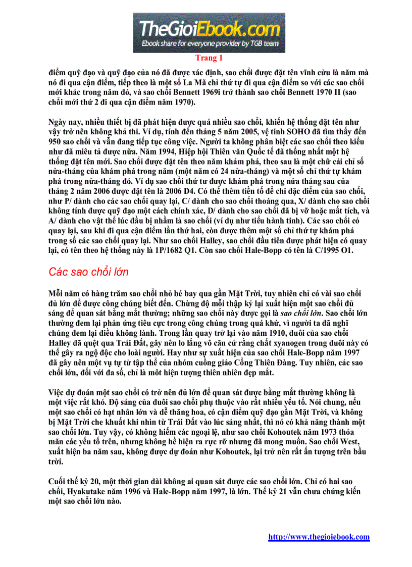 image for page Sách nói về sao chổi