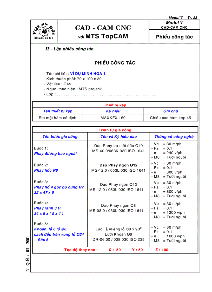 image for page Kỹ thuật lập trình phay CNC với MTS CAD CAM