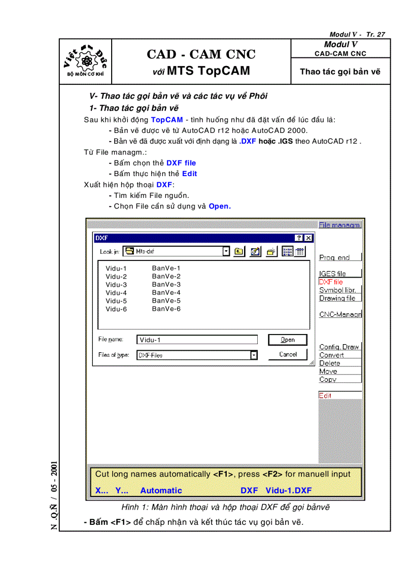 image for page Kỹ thuật lập trình phay CNC với MTS CAD CAM