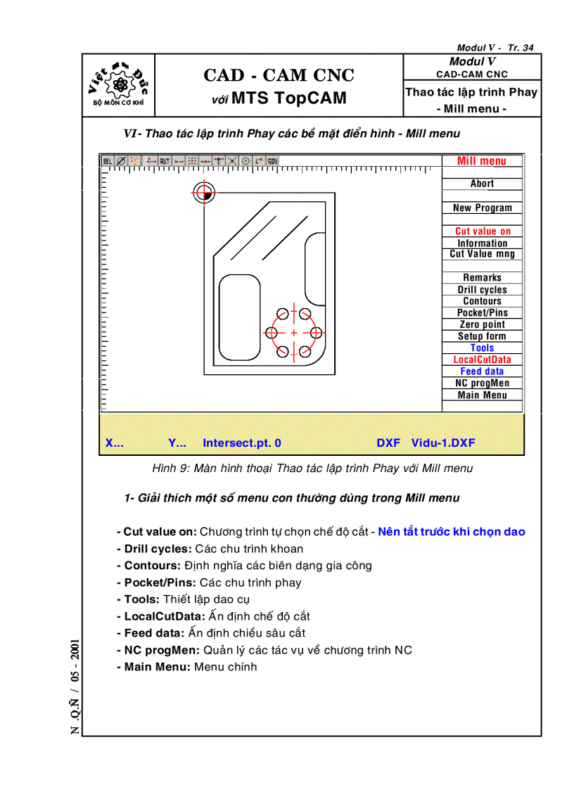 image for page Kỹ thuật lập trình phay CNC với MTS CAD CAM