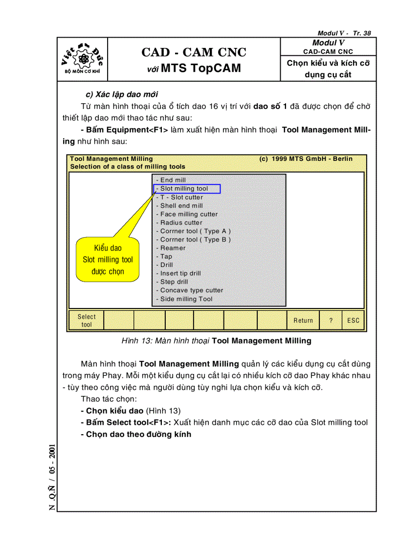 image for page Kỹ thuật lập trình phay CNC với MTS CAD CAM