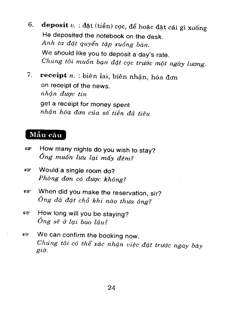 image for page Tiếng anh dịch vụ khách sạn