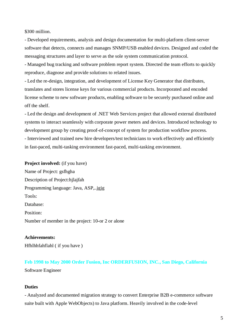 image for page Tập hợp các mẫu CV bằng tiếng anh