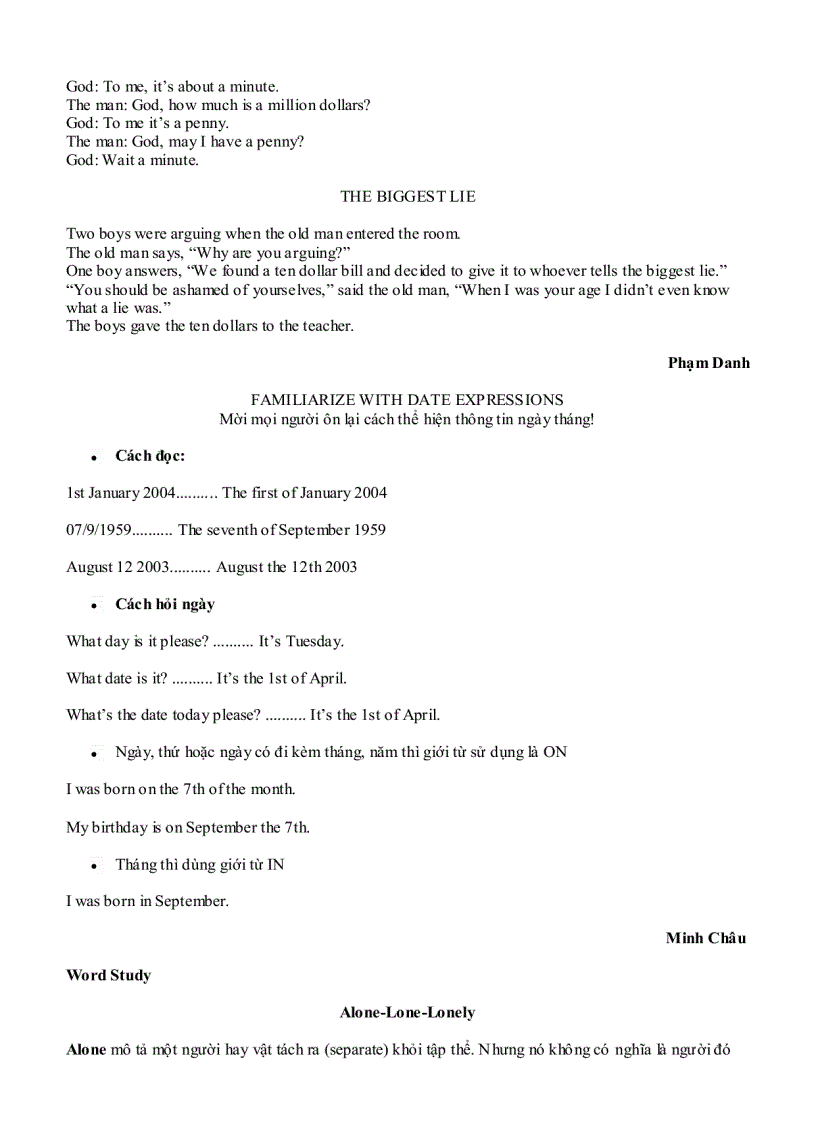 image for page Học tiếng anh qua những câu song ngữ anh việt