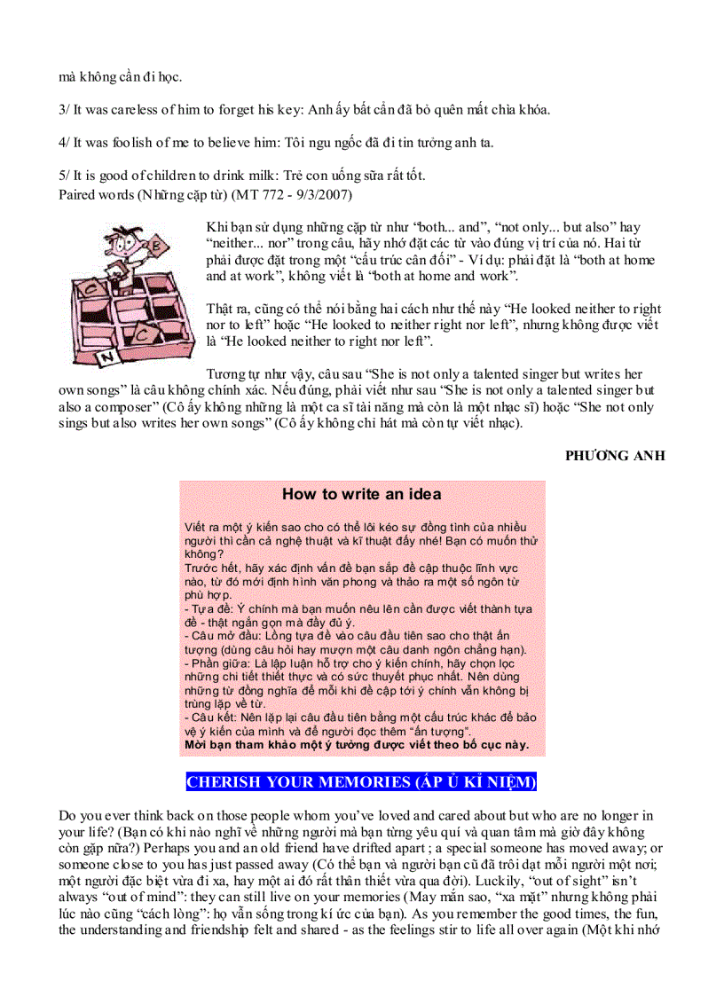 image for page Học tiếng anh qua những câu song ngữ anh việt