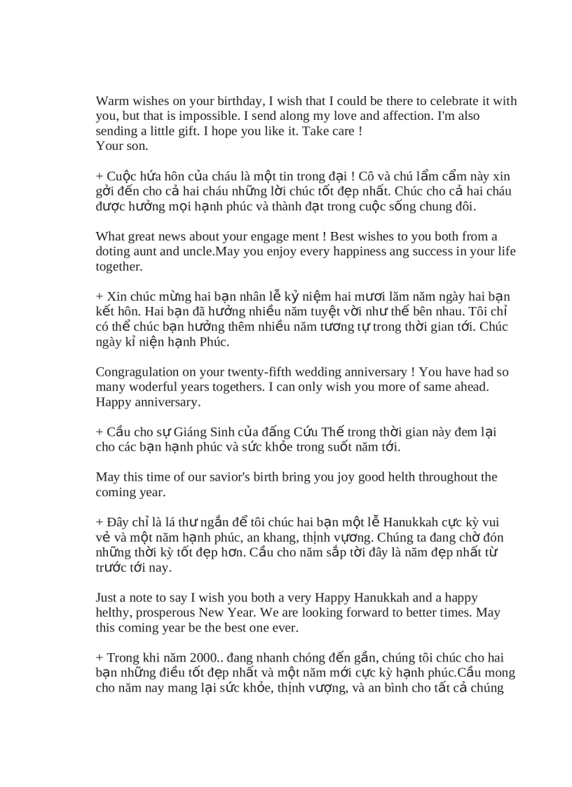 image for page Những lời chúc hay bằng tiếng anh