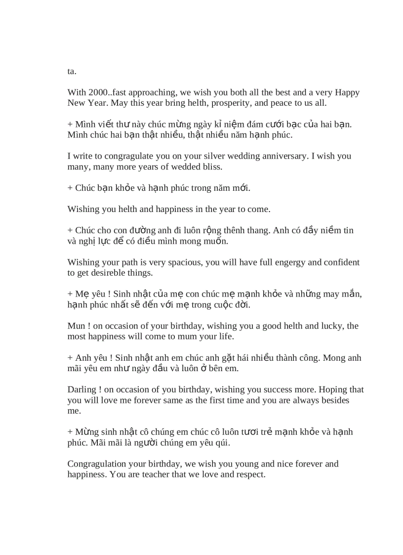 image for page Những lời chúc hay bằng tiếng anh