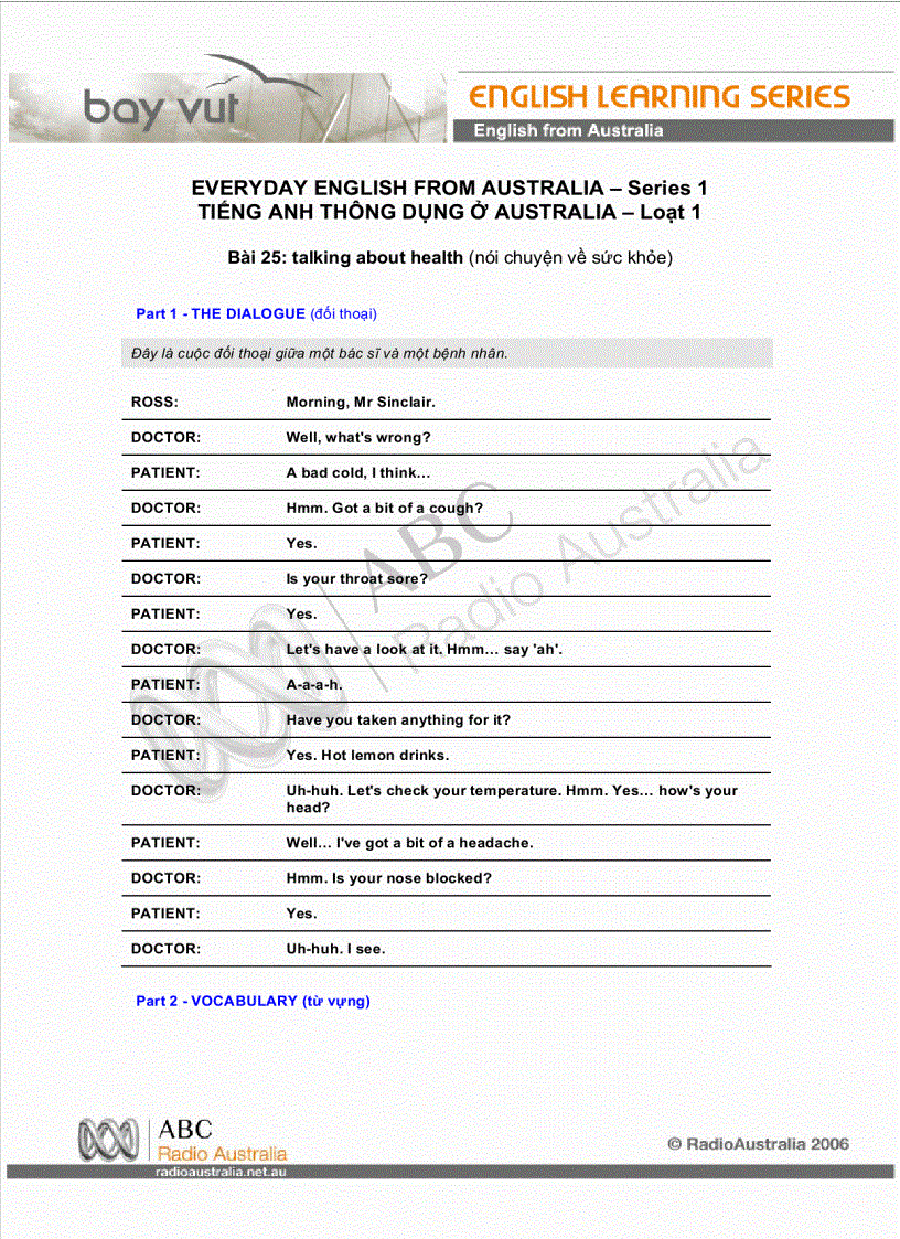 image for page Hướng dẫn thực hành anh ngữ của đài phát thanh AUSTRALIA chuyên đề dành cho người Việt Nam