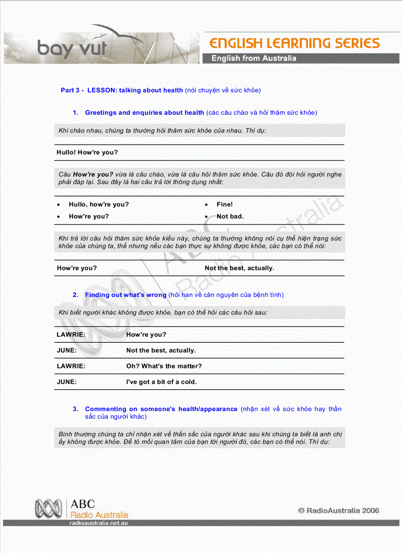 image for page Hướng dẫn thực hành anh ngữ của đài phát thanh AUSTRALIA chuyên đề dành cho người Việt Nam