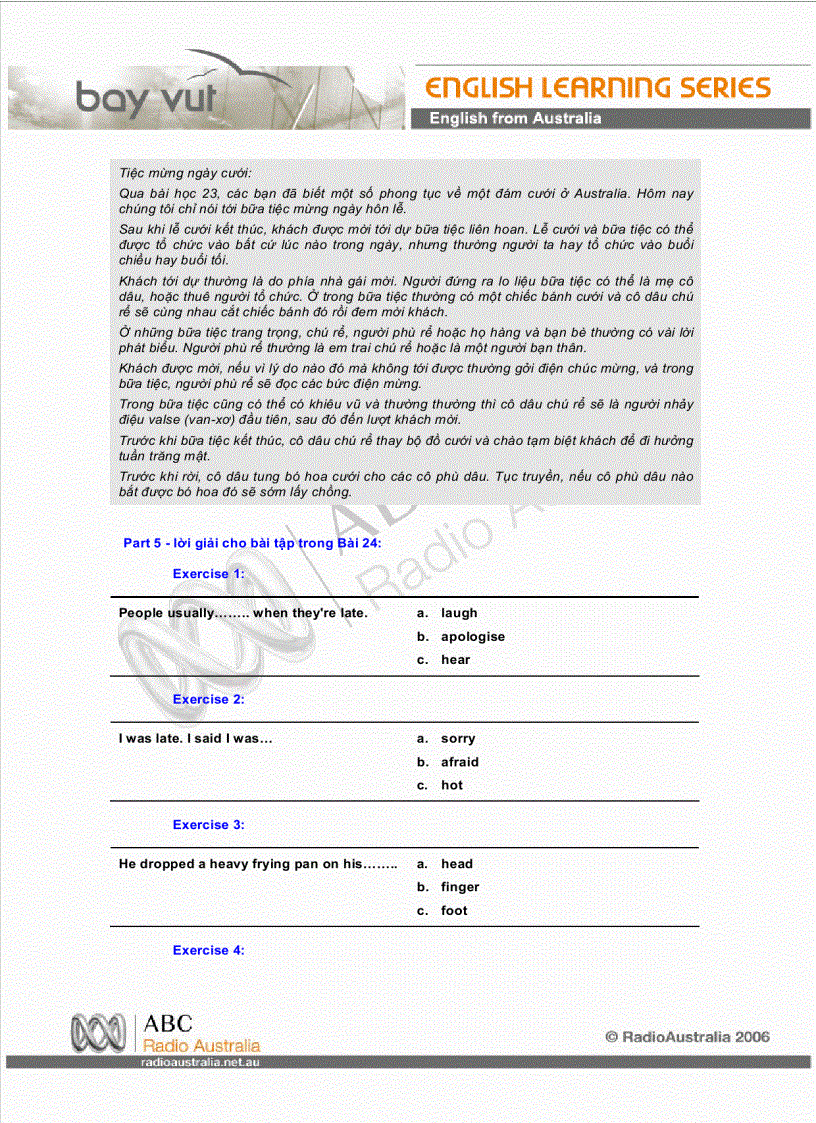 image for page Hướng dẫn thực hành anh ngữ của đài phát thanh AUSTRALIA chuyên đề dành cho người Việt Nam 2