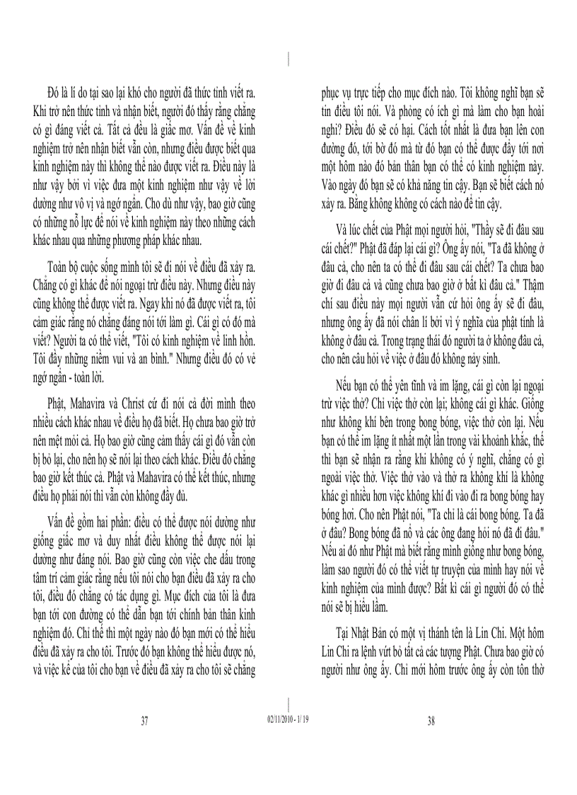 image for page Tủ sách Osho Chiều bên kia cái biết