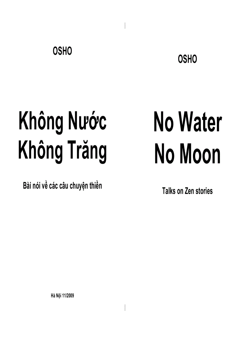 Tủ sách Osho Không nước Không trăng
