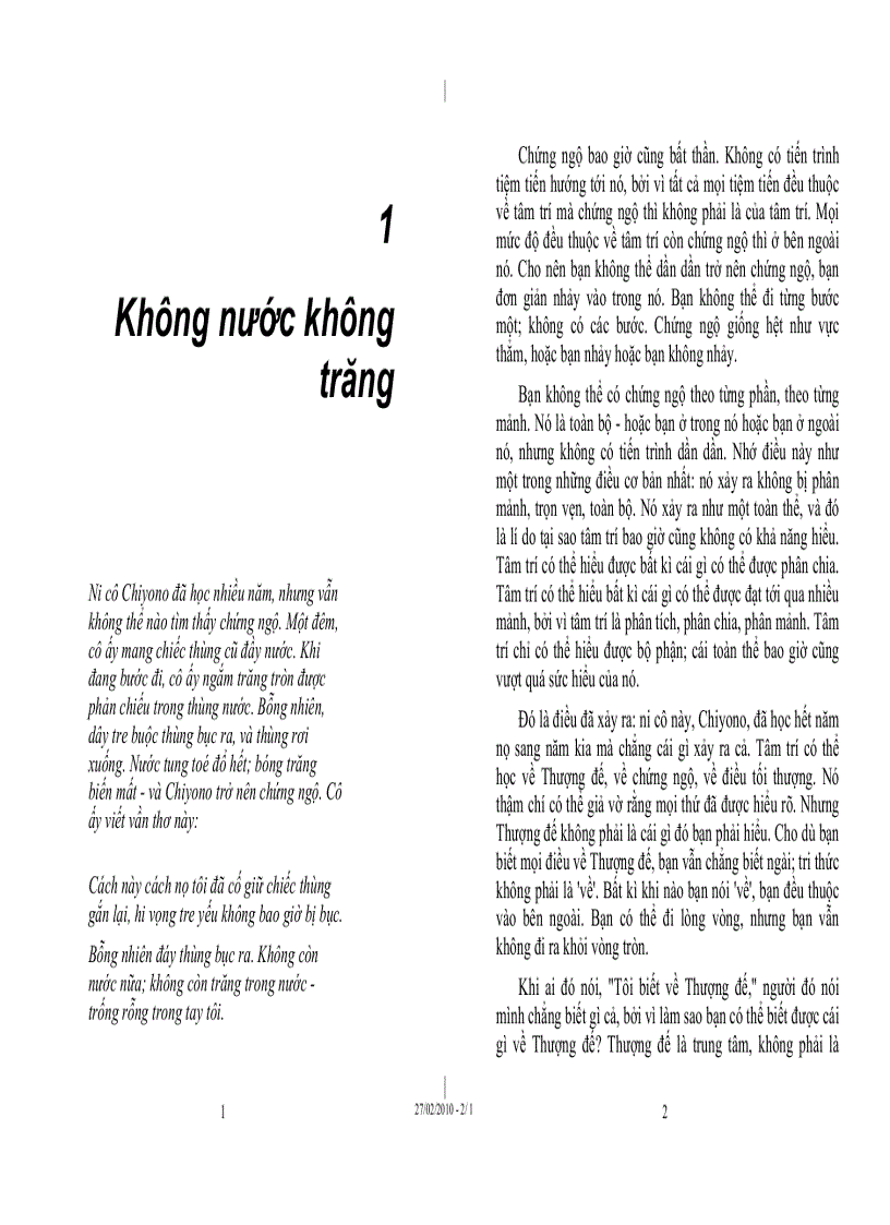 image for page Tủ sách Osho Không nước Không trăng