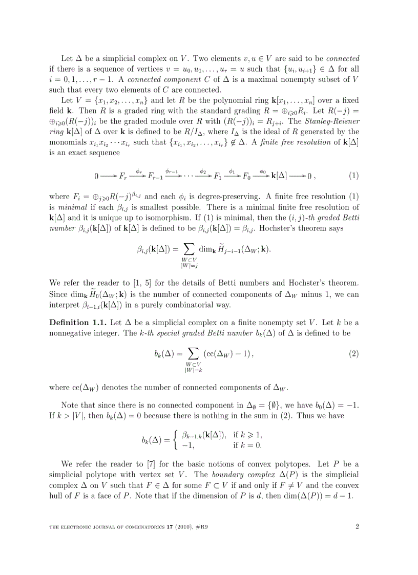 image for page A combinatorial proof of a formula for Betti numbers of a stacked polytope