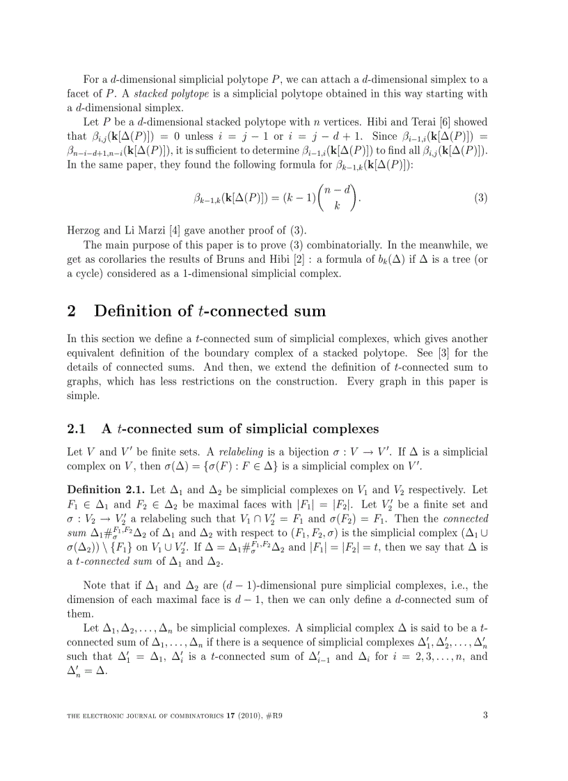 image for page A combinatorial proof of a formula for Betti numbers of a stacked polytope