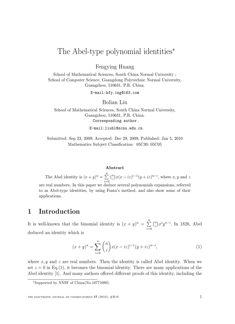 image for page The Abel type polynomial identities