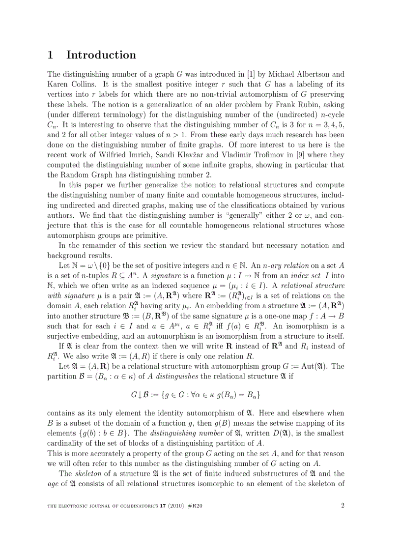 image for page Distinguishing Number of Countable Homogeneous Relational Structures