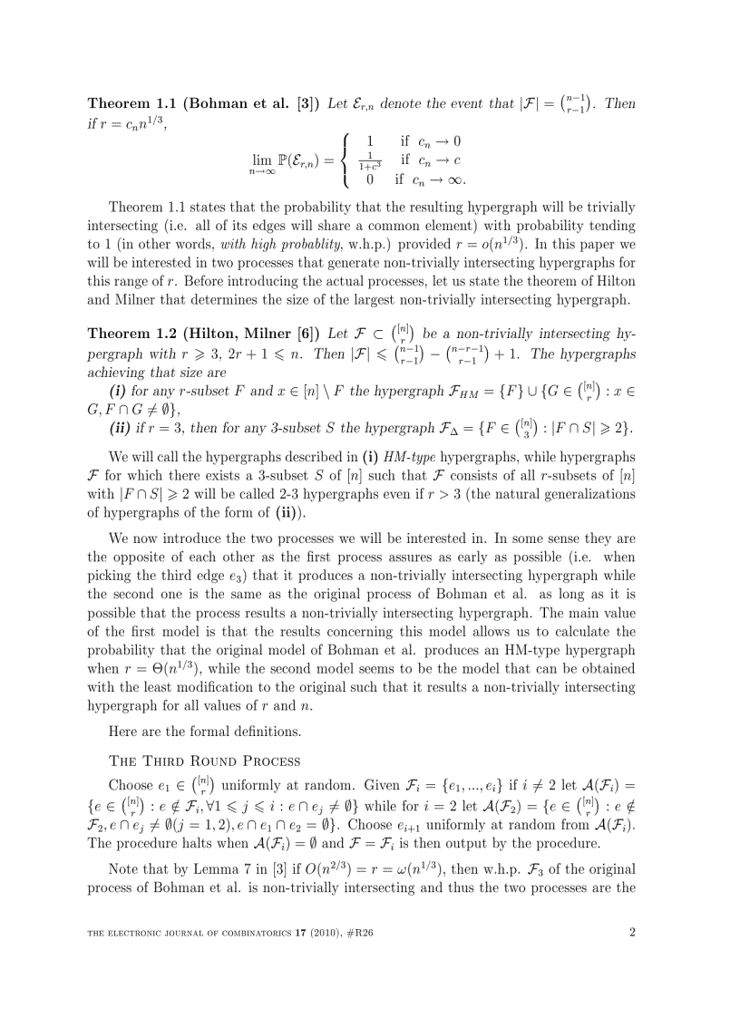 image for page On randomly generated non trivially intersecting hypergraphs