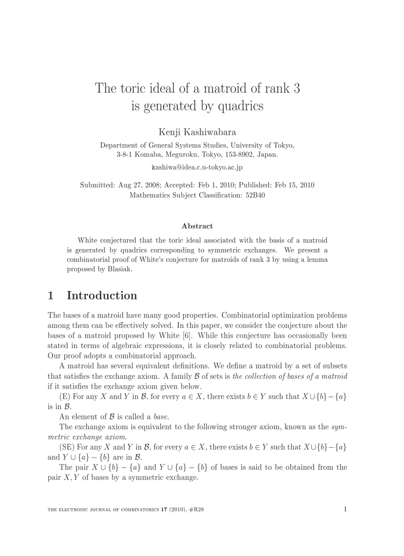 image for page The toric ideal of a matroid of rank 3 is generated by quadrics