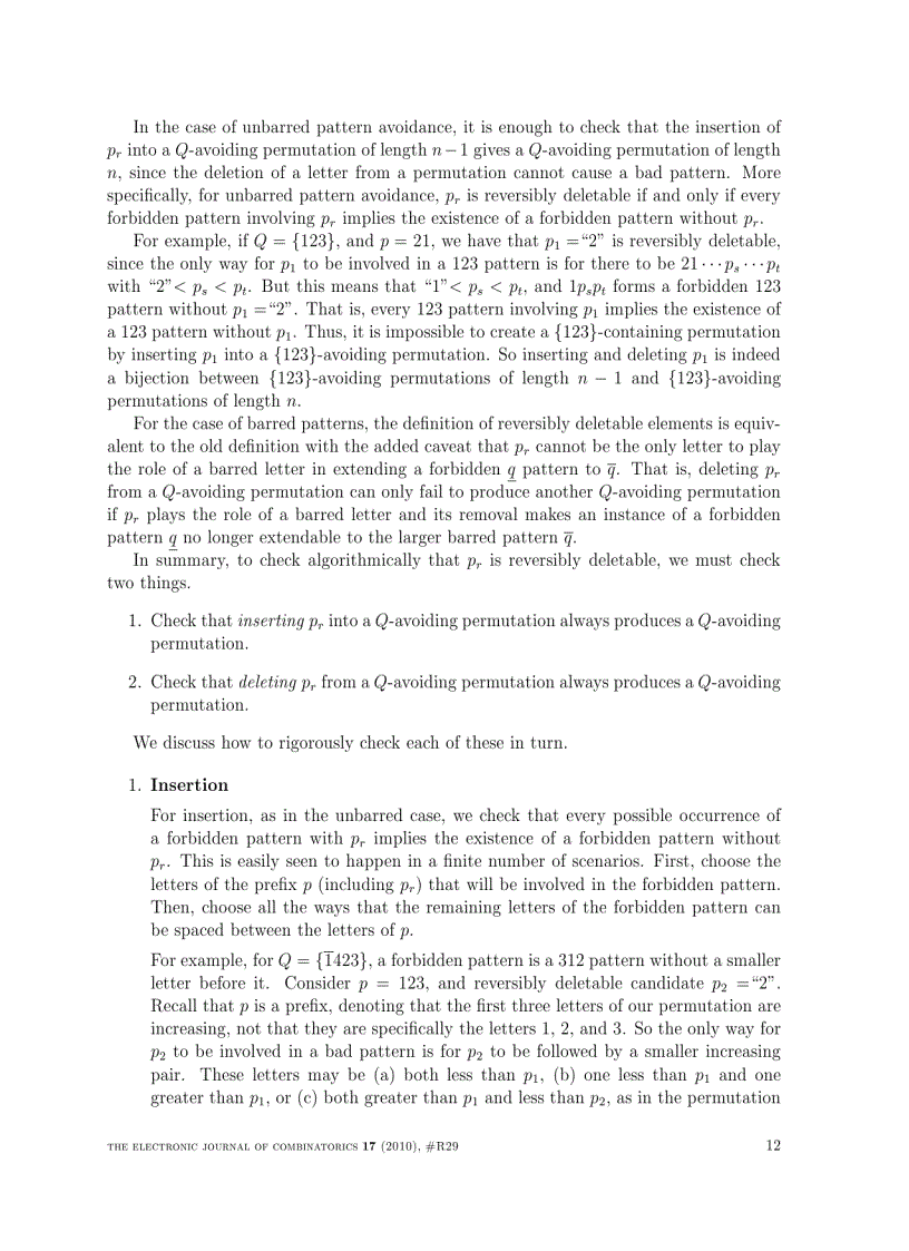 image for page Enumeration Schemes for Permutations Avoiding Barred Patterns