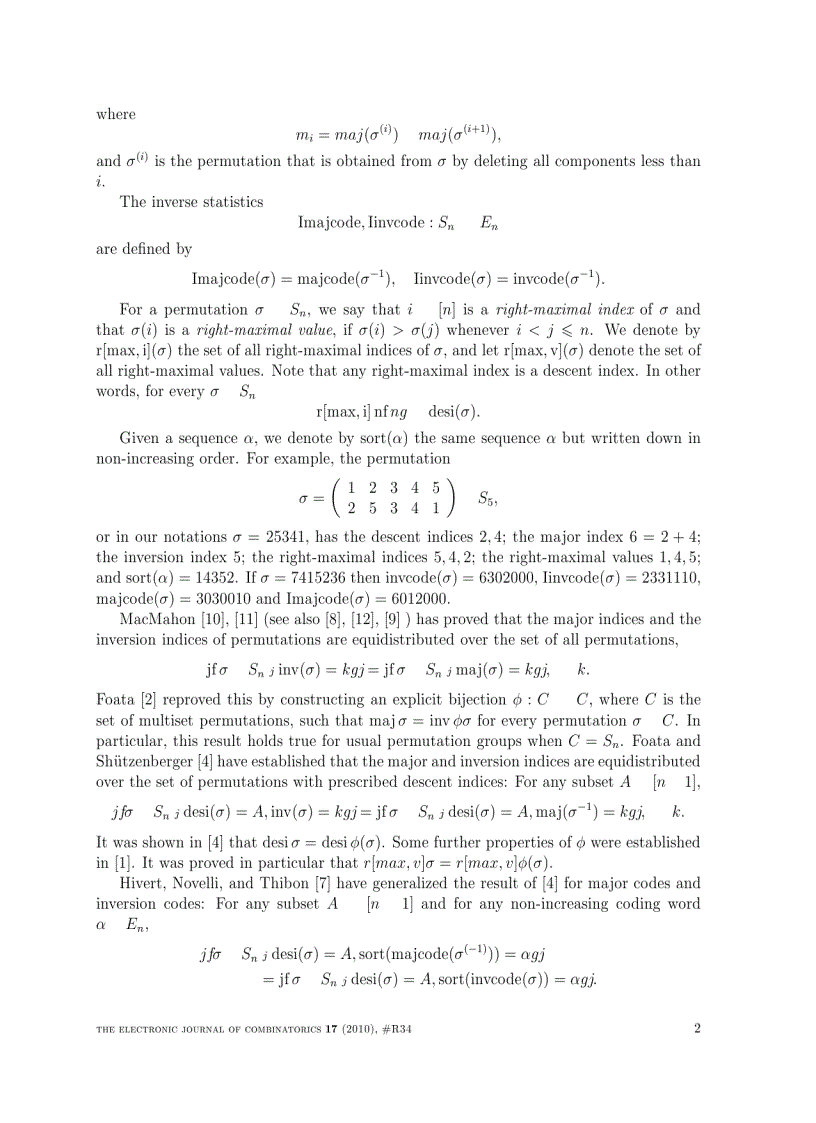 image for page MacMahon s theorem for a set of permutations with given descent indices and right maximal records