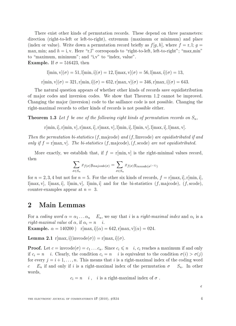 image for page MacMahon s theorem for a set of permutations with given descent indices and right maximal records