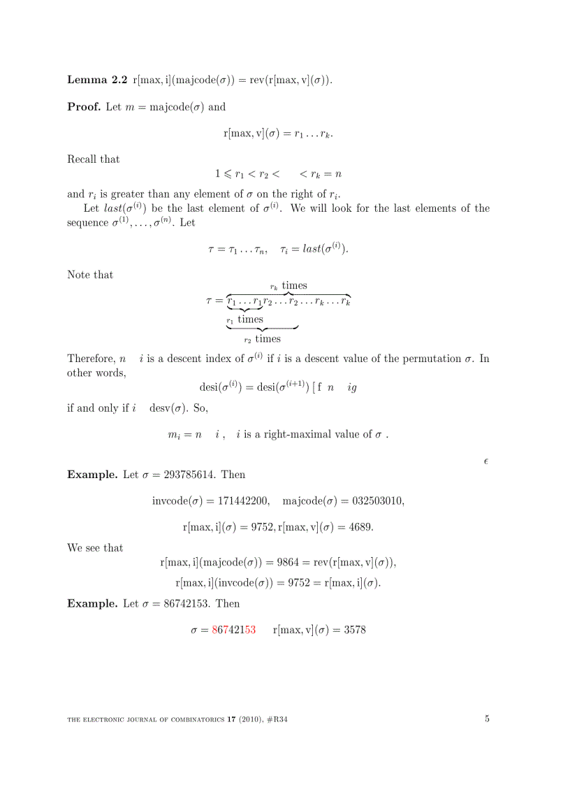 image for page MacMahon s theorem for a set of permutations with given descent indices and right maximal records