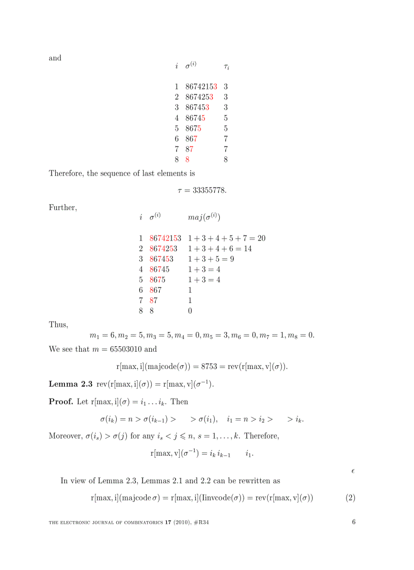 image for page MacMahon s theorem for a set of permutations with given descent indices and right maximal records