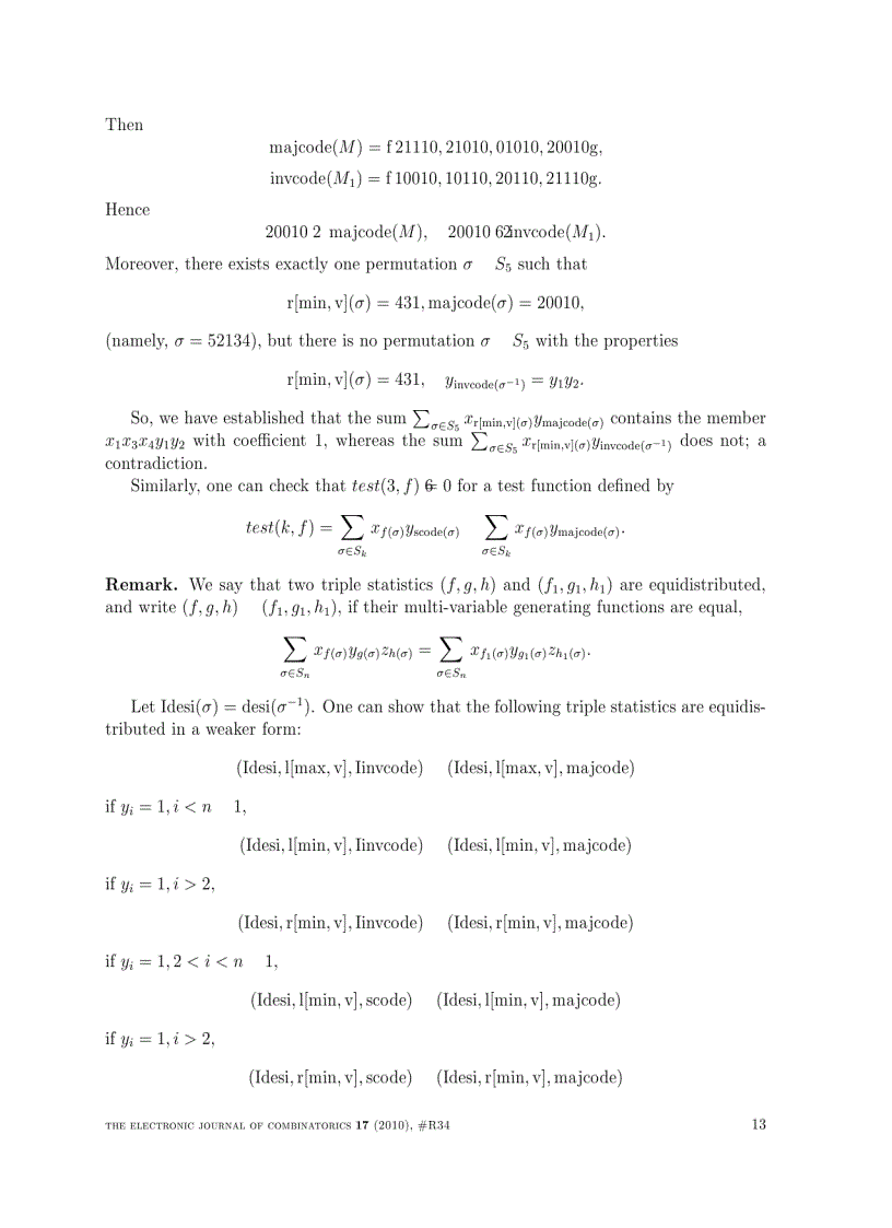 image for page MacMahon s theorem for a set of permutations with given descent indices and right maximal records