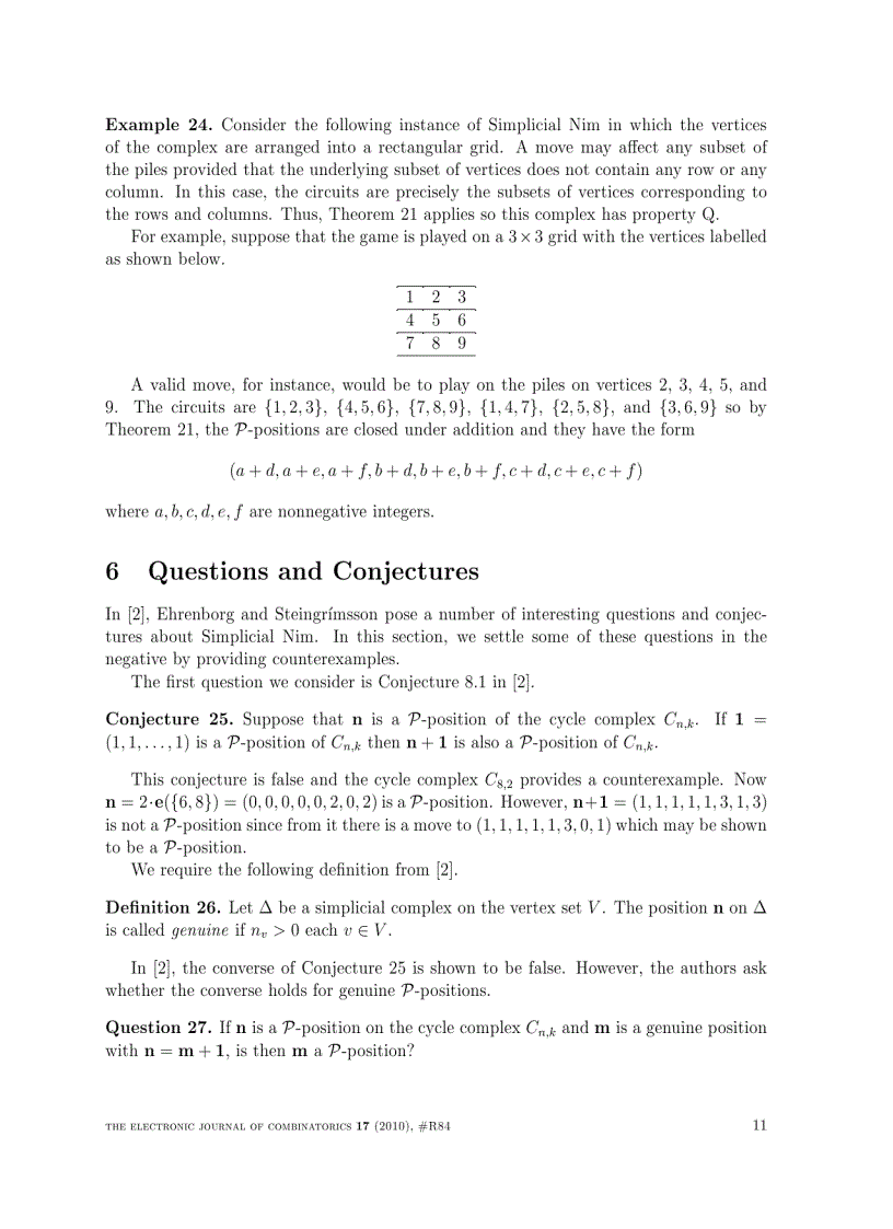 image for page Winning Positions in Simplicial Nim